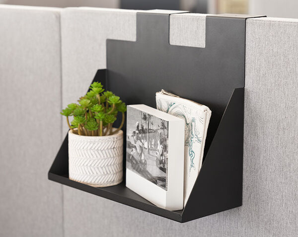 handing desk shelf on a quickflex cube wall